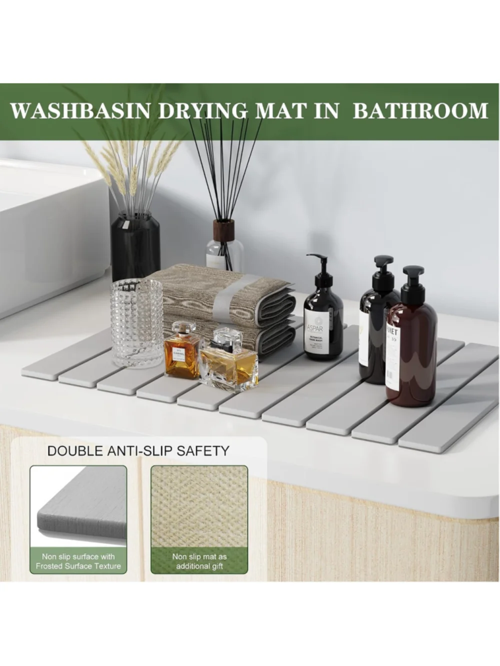 Multipurpose Foldable Stone Bath Kitchen Quick Dry Mat